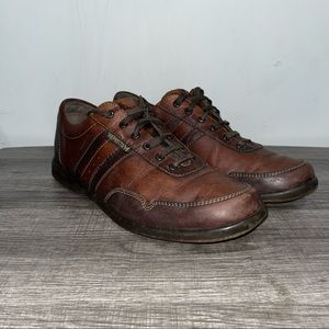 Mephisto Air-Jet System Brown Leather Lace Up Sneakers Shoes Men’s Sz 10.5